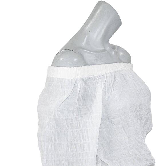 27 Miles Malibu off the Shoulder Blouse in Sheer White Women's Size Small - Picture 8 of 8